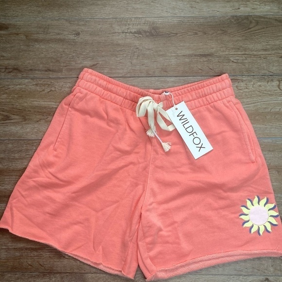 Wildfox Del Sol Johnny French Terry Bermuda Short Shell Pink Medium NWT - Picture 6 of 9